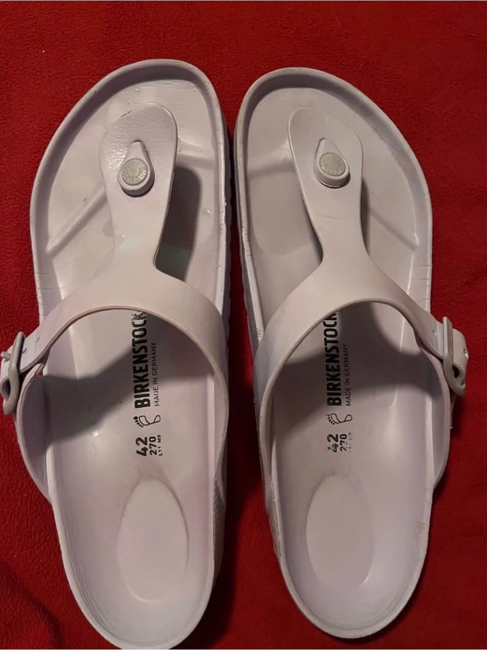 Women’s purple Birkenstocks
